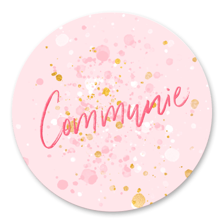 Communie spetters goud roze
